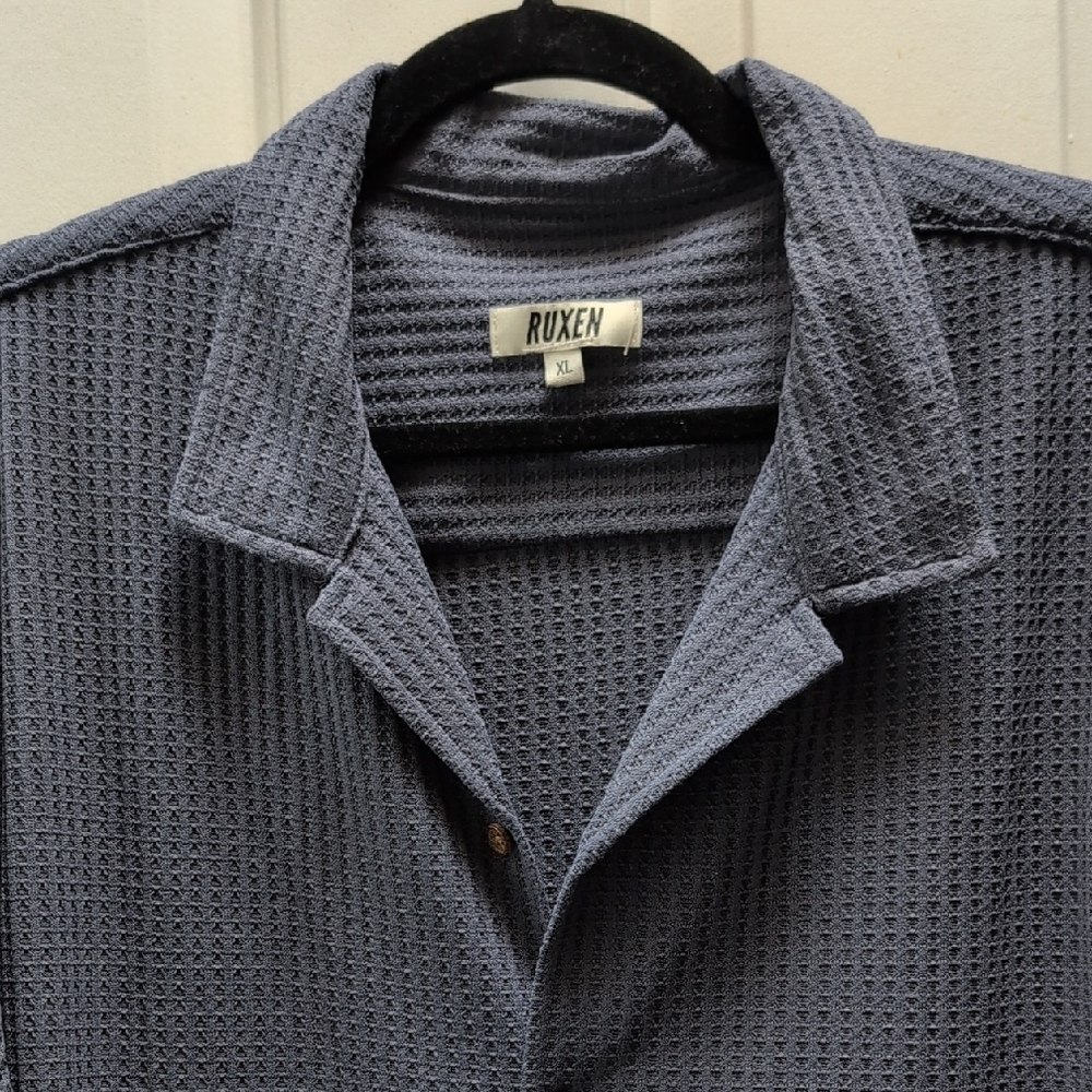 Gray Lightweight Knit Button Shirt